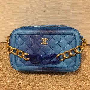 Blue Ombré Double Zip Bag